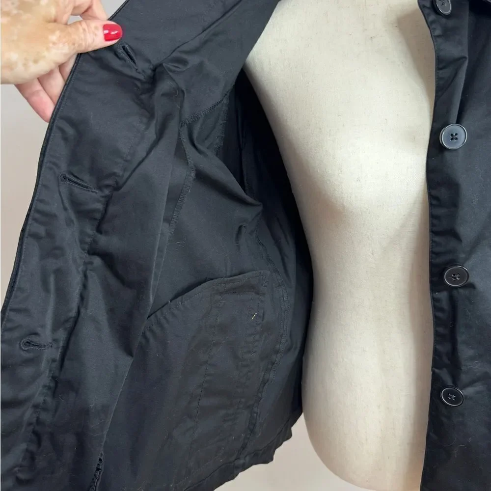 NORMA KAMALI Jacket Black Cropped Swing Lightweight Coat Women's Sz 10 - Picture 5 of 7